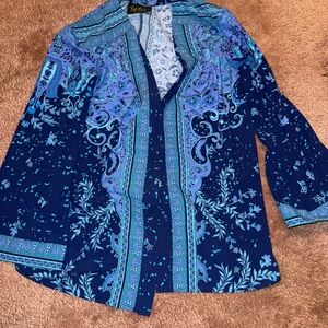 Bob Mackie Blue and Purple Patterned Top